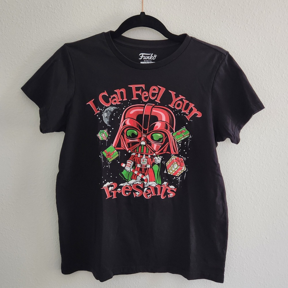 Kids Funko Star Wars Darth Vader I Can Feel Your Presents Christmas‎ T-Shirt L